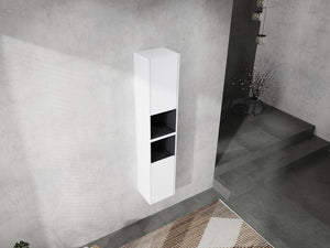 English Elm 12" Bathroom Side Cabinet - Wall-Mounted, Soft-Close Doors, Space-Saving Design For Modern Storage Solutions W999S00280