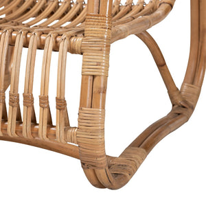 English Elm Modern Handcrafted Rattan Accent Chair Openwork Frame Bohemian Coastal Lounge Seating B2750P470069