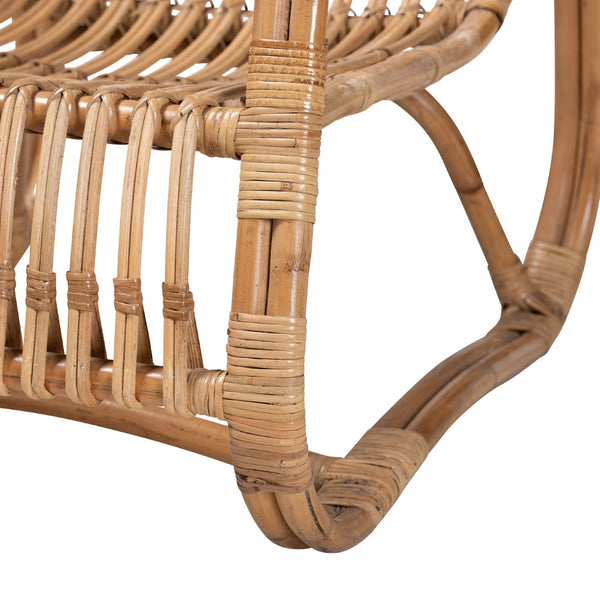 English Elm Modern Handcrafted Rattan Accent Chair Openwork Frame Bohemian Coastal Lounge Seating B2750P470069