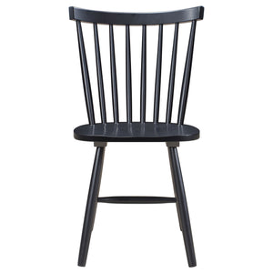 English Elm Hayward Black Wood Dining Side Chair Set of 2 – Farmhouse Spindle Back, Contoured Seat, Cozy Rustic Appeal B062P299917