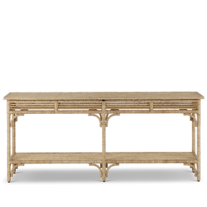 Olisa Rope Console Table - Handcrafted Elegance in Natural Abaca, Perfect for Traditional Interiors