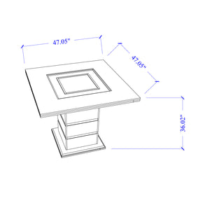English Elm ARIYA Dark Grey Bar Table & Stool Set – Contemporary Solid Wood/MDF Pedestal, Glass Inlay Finish B201S00448