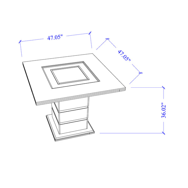 English Elm ARIYA Dark Grey Bar Table & Stool Set – Contemporary Solid Wood/MDF Pedestal, Glass Inlay Finish B201S00448