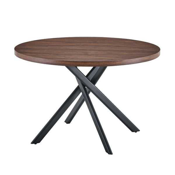 English Elm Round Foldable Mdf Dining Table with Radial Legs for Small Space Bistro Interiors Dark Walnut W3493P462092