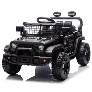 English Elm 24v Kids Ride on Car with Parental Remote Four Wheel Suspension Led Lights Bluetooth Black W1578P235080
