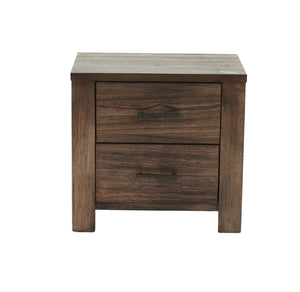 English Elm Oak Modern 1pc Nightstand with Two Soft-Close Drawers, Oak Veneer Bedside Storage Table 26x17x25" B011P244397