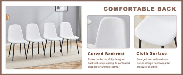 English Elm Table And Chair Set - Modern Adjustable Walnut Lift Table With 4 Soft Linen Dining Chairs, Stylish & Versatile W1151S03774-GIGA