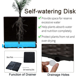 English Elm Outsunny Versatile Raised Garden Bed With Legs - Self-Watering Rattan Planter For Space-Saving Growth W2225P175539-GIGA