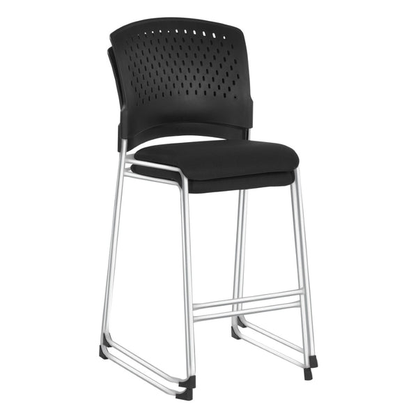 OSP Home Furnishings Tall Stackable Visitor Chairs for Office Reception Ergonomic Seating with Sturdy Frame 88657C23-30 (23 Pack w/Dolly)