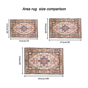English Elm Area Rug 6X9 Vintage Bohemia Floral Design - Machine Washable, Non-Slip, Perfect For Any Room W2907P265124