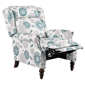 English Elm Christopher Knight Home® - 29.75" Push Back Recliner Chair with Wingback Design, Gourd Wooden Legs, Polyester Upholstery, Cozy Comfort White N763P201072Z
