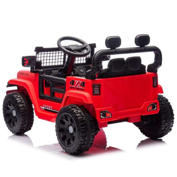 English Elm 24v Kids Ride on Car with Parental Remote Four Wheel Suspension Led Lights Bluetooth Red W1578P235082