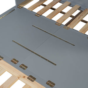 English Elm Queen Size Murphy Bed With Iron Legs - Modern Gray Design, Space-Saving Solution For Compact Living N820S00035E-GIGA