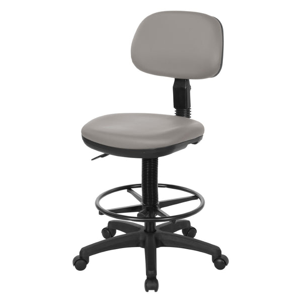 OSP Home Furnishings Sculptured Ergonomic Drafting Chair with Vinyl Upholstery for Studio and Lab Workspaces Dillon Stratus DC517V-R103