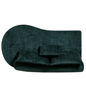 English Elm 138.6" Curved Modular Sectional Sofa Low Profile High Density Foam Living Room Lounge Dark Green N767P366006D