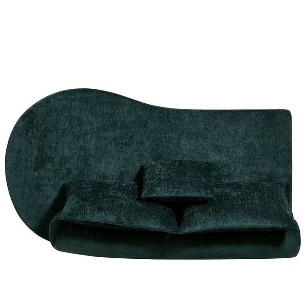 English Elm 138.6" Curved Modular Sectional Sofa Low Profile High Density Foam Living Room Lounge Dark Green N767P366006D