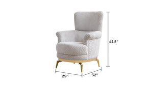 English Elm Zoe Elegant high-back accent chair with plush chenille upholstery and gold-leg luxury appeal Gray G150109330