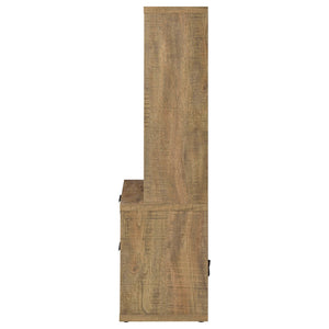 English Elm Geary Full Bedroom Set with Bookcase Headboard Usb Charging Nightstands Matte Finish Wood B062S01699