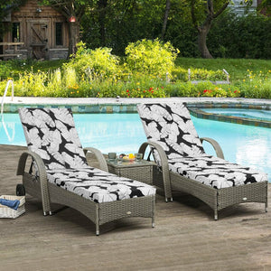 English Elm 2 Pcs Leaf Print Polyester Chaise Cushions Water Resistant Patio Pool Lounge Set W2911P277430