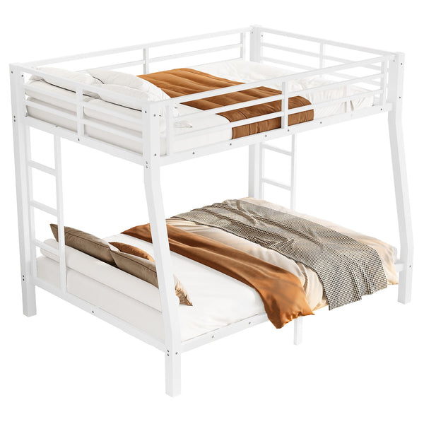 English Elm Metal Full Xl Over Queen Bunk Bed – Space-Saving, Durable Steel Frame, No Box Spring Needed, Easy Setup W1580S00288