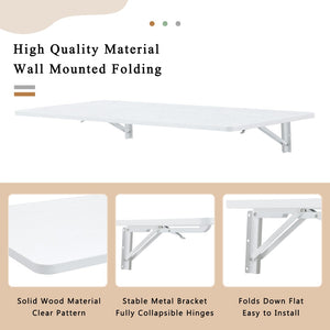 English Elm Laundry Room Wall Mounted Fold Down Table Steel Brackets Eco Wood Space Saving W3875P373145