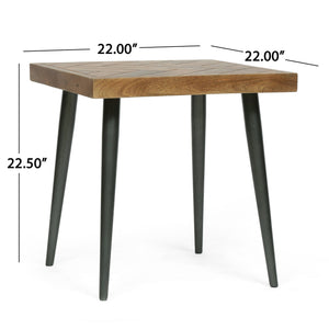 English Elm Christopher Knight Home® - PARQUET Honey Mango Wood Side Table with Handcrafted Herringbone Parquet Top and Sleek Tapered Legs 71514.00