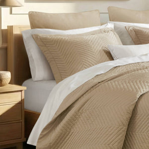 English Elm King Cotton Sateen Quilt Set Smooth Breathable Bedroom Layering Coverlet 3 Piece Linen B035P496599