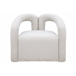 English Elm Modern/contemporary Boucle Accent Chair Sculptural Tubular Frame for Living Room Cream B011P426601