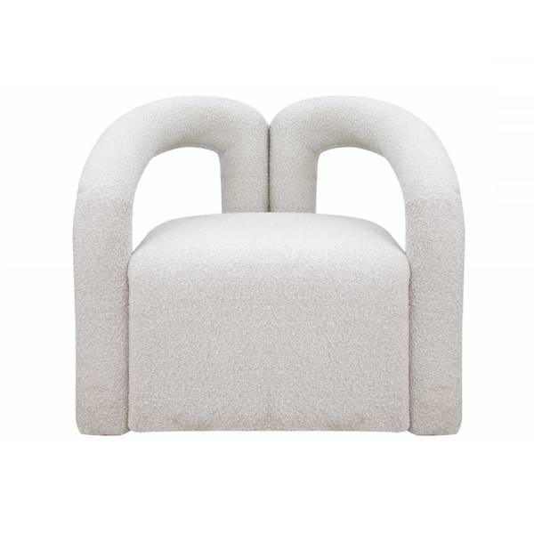 English Elm Modern/contemporary Boucle Accent Chair Sculptural Tubular Frame for Living Room Cream B011P426601