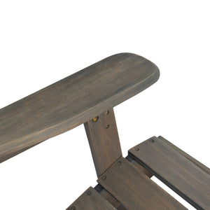 English Elm Christopher Knight Home® - Folding Adirondack Chair Acacia Wood Outdoor Lounge Seat with Slatted Back, Wide Arms, Durable Comfort Grey N770P358873E