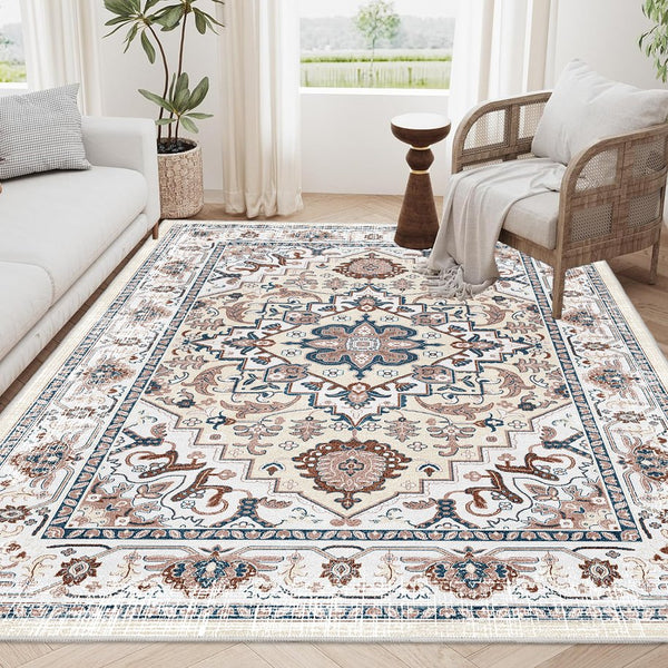 English Elm Area Rug 6X9 Vintage Bohemian Floral Non-Slip Washable Design For Living Room, Bedroom, Kitchen W2907P265120