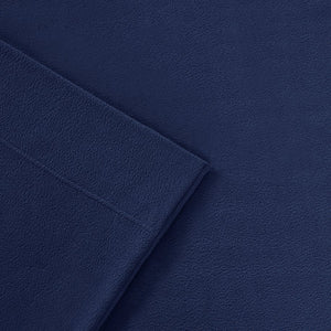JLA Home Peak Performance - Anti-Pill Microfleece Sheet Set with Scotchgard Stain-Release, OEKO-TEX Certified for Safety and Durability Navy SHET20-586