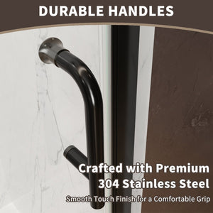 English Elm 36-38 in Frameless Pivot Shower Door Clear Glass Matte Black Hardware Reversible Swing W63777051