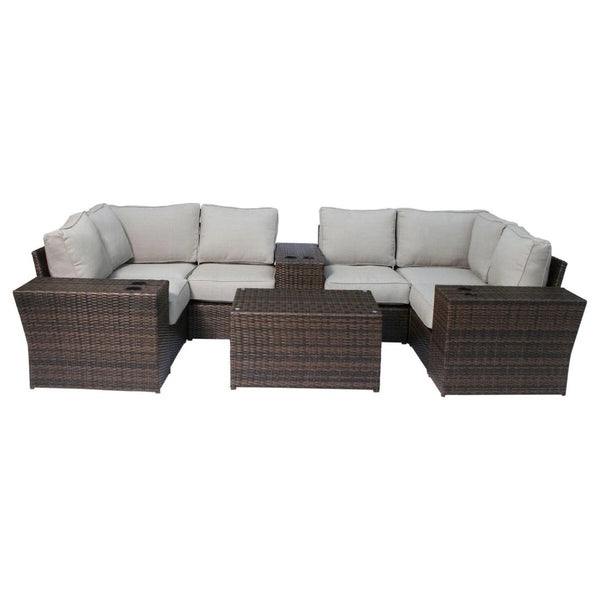 English Elm Pre-Assembled Patio Sofa Set For 4 – Stylish, Durable Seating With Cushions & Glass-Top Table B120S00228-GIGA