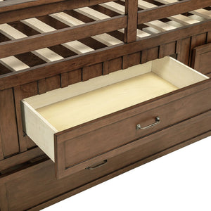 English Elm Starboard Twin Storage Bed with Trundle Pine Frame Cabin Style Kids Room B062S01721