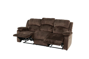 English Elm Comfortable Motion Sofa Oversized 83" Chocolate Padded Suede Reclining Couch Wide Arms Plush Comfort B011P205572