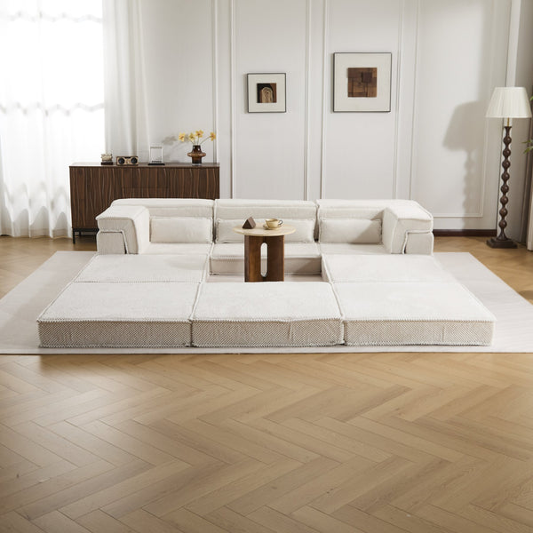English Elm Compression Mahjong Sofa - Versatile Modular Floor Bed With Memory Foam & Soft Fleece, No Assembly W3723S00023