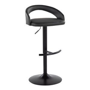 English Elm Adjustable Swivel Barstools Tufted Faux Leather Industrial Set for Kitchen Islands B202S01981