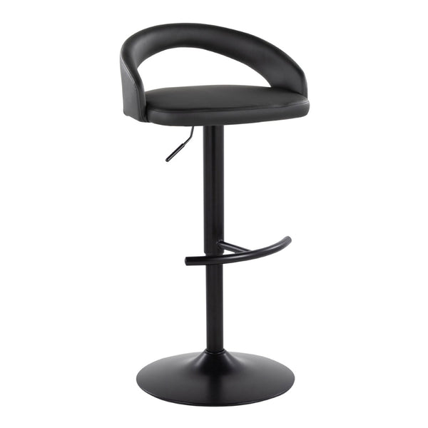 English Elm Adjustable Swivel Barstools Tufted Faux Leather Industrial Set for Kitchen Islands B202S01981
