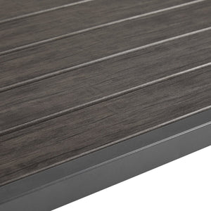 English Elm Christopher Knight Home® - 4-Pieces Outdoor Metal Patio Furniture Set with Deep-Seat Cushions, Teslin Rope, Wood-Look Tabletop, Rust-Resistant Frame Grey N780P2540701G