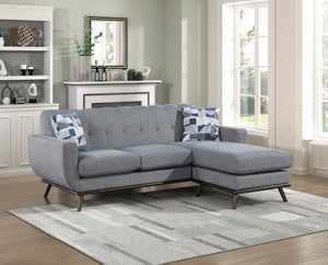 English Elm Solid Wood Leg Chenille Sectional Sofa with Reversible Chaise Mid-century Living Room B011P256666
