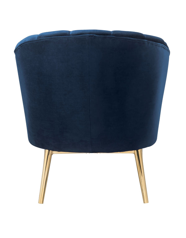 English Elm Colla Velvet High-Back Accent Chair in Midnight Blue with Tufted Bucket Seat and Gold Metal Legs B2726P277895