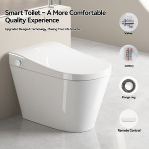 English Elm Unique Smart Bidet Toilet with Auto Open Seat Warm Dryer and Hands Free Flush W3133P414562