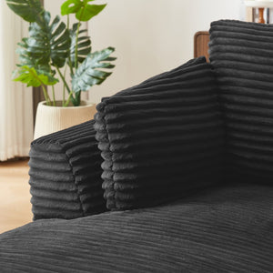 English Elm Oversized Corduroy Chaise Lounge Chair - Comfy, Modern Sofa For Living Rooms, Dorms & Small Spaces W2339P317971-GIGA