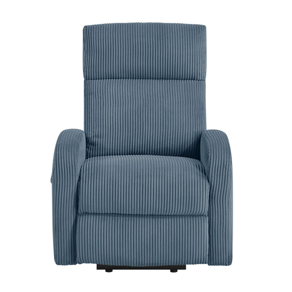 English Elm Contemporary Power Lift Chair Recliner with Plush Corduroy, Foam-Over-Coil Support & Side Pocket Blue 31 L x 29 W x 24 H B011P395833