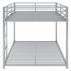 English Elm Full Over Low Profile Steel Bunk Bed with Guardrail and Integrated Ladder MF285536AAN