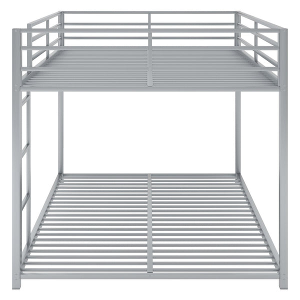 English Elm Full Over Low Profile Steel Bunk Bed with Guardrail and Integrated Ladder MF285536AAN