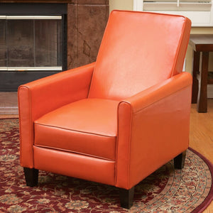 English Elm Recliner Pushback Accent Chair Floral Fabric Upholstered for Living Room Comfort 52422.00PUORG