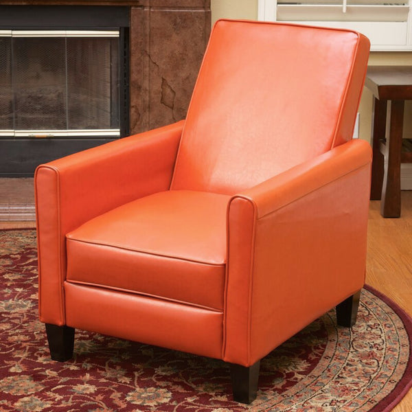 English Elm Recliner Pushback Accent Chair Floral Fabric Upholstered for Living Room Comfort 52422.00PUORG
