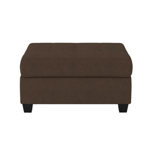 English Elm Modern Maston Storage Ottoman Tufted Top Brown Fabric Upholstery Solid Wood Frame Hidden Lift Top, Stylish Functional Accent for Living Room Chocolate 33.5 L x 24 W x 15.25 H B011P188456
